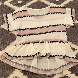 Peplum Ribbon Striped Shirt